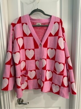 Oversized heart cardigan